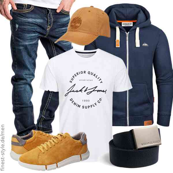 Top herren-Outfit im Finest-Trend-Style für ein selbstbewusstes Modegefühl mit tollen Produkten von Grin&Bear,JACK & JONES,Amaci&Sons,Timberland,Urban Classics,Geox