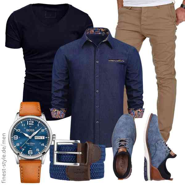 Top herren-Outfit im Finest-Trend-Style für ein selbstbewusstes Modegefühl mit tollen Produkten von REPUBLIX,HISDERN,Amaci&Sons,BOSS,Pierrot,Rieker