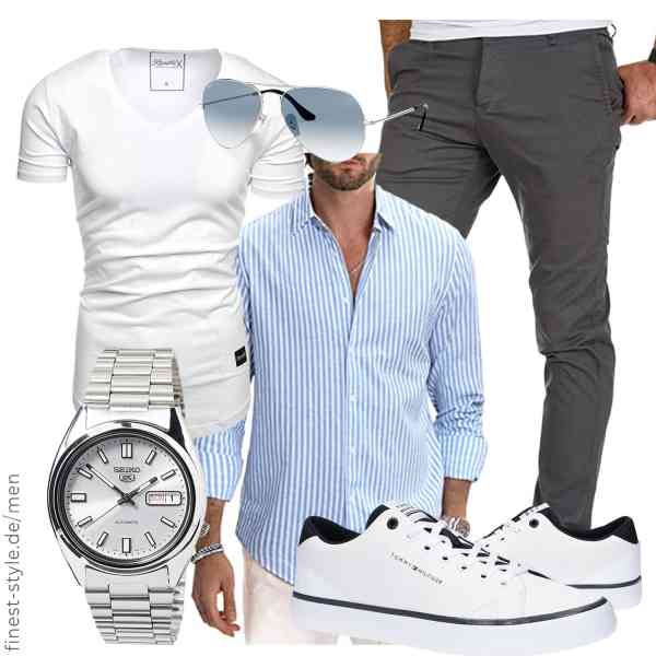 Top herren-Outfit im Finest-Trend-Style für ein selbstbewusstes Modegefühl mit tollen Produkten von AlvaQ,REPUBLIX,Amaci&Sons,Seiko,Ray-Ban,Tommy Hilfiger