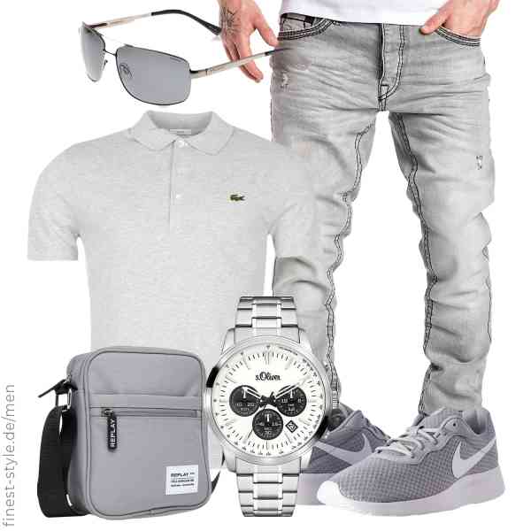 Top herren-Outfit im Finest-Trend-Style für ein selbstbewusstes Modegefühl mit tollen Produkten von Lacoste,Amaci&Sons,s.Oliver,Polaroid,Replay,Nike