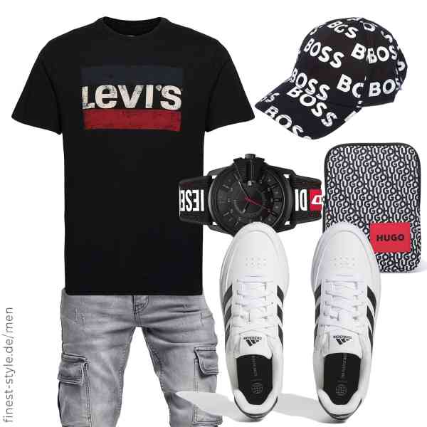 Top herren-Outfit im Finest-Trend-Style für ein selbstbewusstes Modegefühl mit tollen Produkten von Levi's,Amaci&Sons,BOSS,Diesel,HUGO,adidas