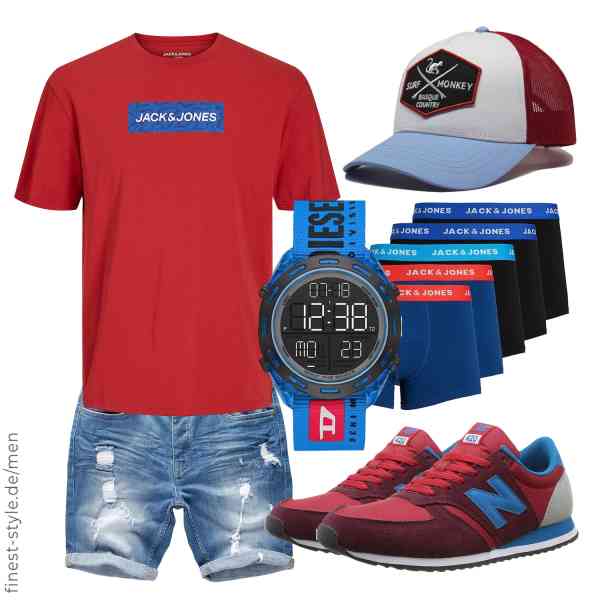 Top herren-Outfit im Finest-Trend-Style für ein selbstbewusstes Modegefühl mit tollen Produkten von JACK & JONES,Amaci&Sons,Diesel,JACK & JONES,Surf Monkey,New Balance