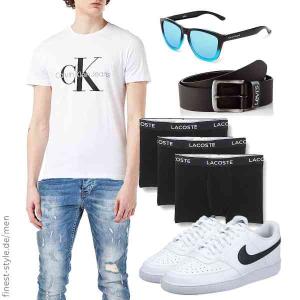 Top herren-Outfit im Finest-Trend-Style für ein selbstbewusstes Modegefühl mit tollen Produkten von Calvin Klein Jeans,Amaci&Sons,Levi\'s,HAWKERS,Lacoste,Nike