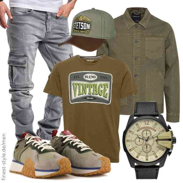 Top herren-Outfit im Finest-Trend-Style für ein selbstbewusstes Modegefühl mit tollen Produkten von 11 Project,b BLEND,Amaci&Sons,Diesel,Stetson,Palladium