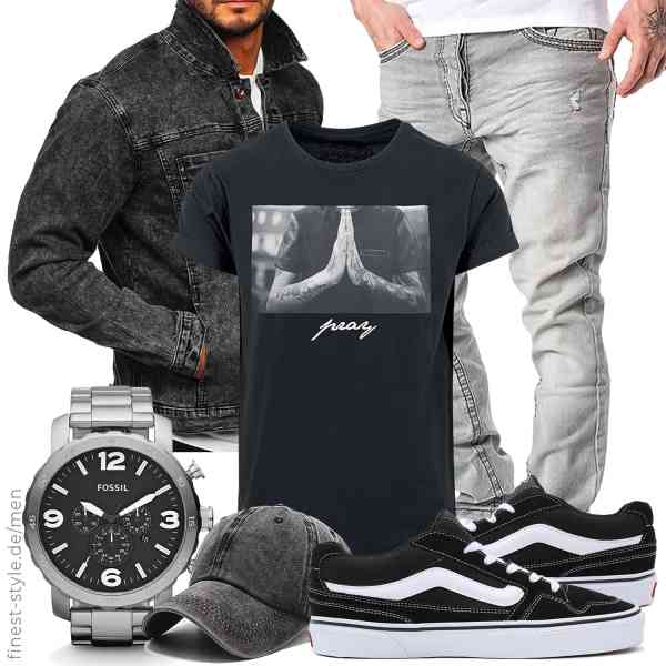 Top herren-Outfit im Finest-Trend-Style für ein selbstbewusstes Modegefühl mit tollen Produkten von BOLF,Mister Tee,Amaci&Sons,Fossil,siyecaoo,Vans