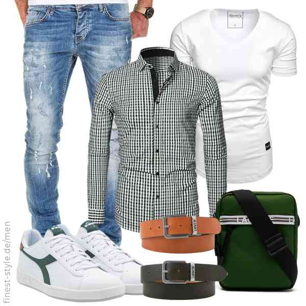 Top herren-Outfit im Finest-Trend-Style für ein selbstbewusstes Modegefühl mit tollen Produkten von REPUBLIX,Elegancity,Amaci&Sons,Levi's,Lacoste,Diadora