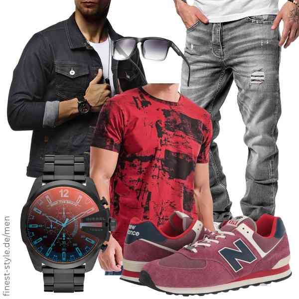 Top herren-Outfit im Finest-Trend-Style für ein selbstbewusstes Modegefühl mit tollen Produkten von Leif Nelson,RONOMO,Amaci&Sons,Diesel,KAPVOE,New Balance