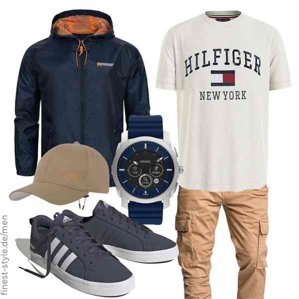 Top herren-Outfit im Finest-Trend-Style für ein selbstbewusstes Modegefühl mit tollen Produkten von Geographical Norway,Tommy Hilfiger,REPUBLIX,Fossil,2Stoned,adidas