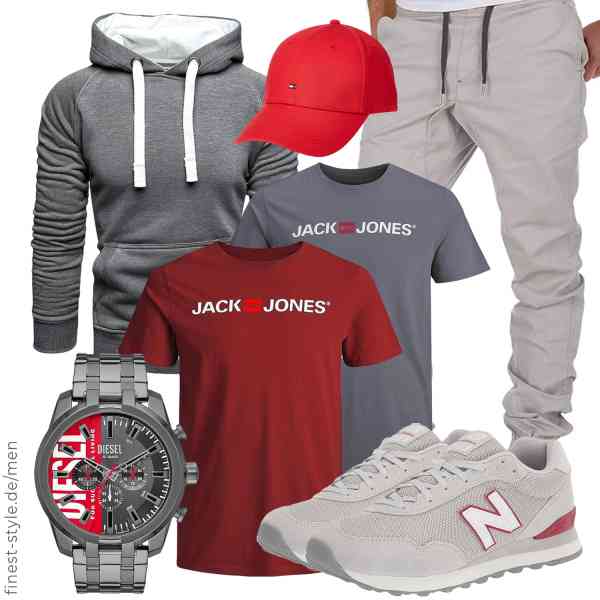 Top herren-Outfit im Finest-Trend-Style für ein selbstbewusstes Modegefühl mit tollen Produkten von Amaci&Sons,JACK & JONES,Amaci&Sons,Diesel,Tommy Hilfiger,New Balance