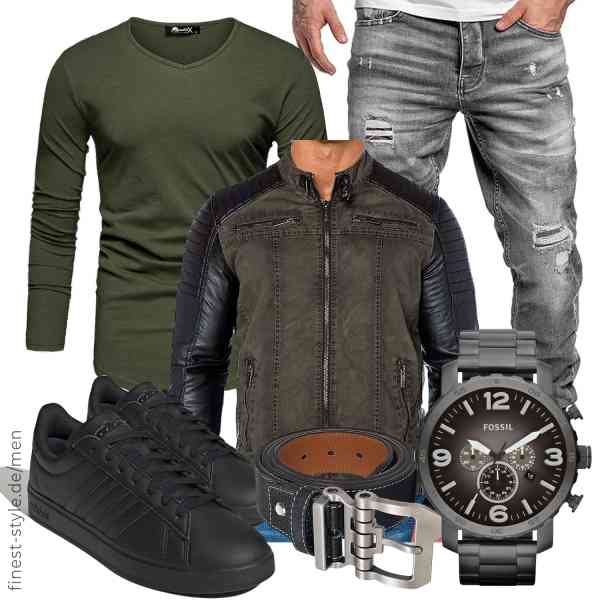 Top herren-Outfit im Finest-Trend-Style für ein selbstbewusstes Modegefühl mit tollen Produkten von Redbridge,Amaci&Sons,Amaci&Sons,Fossil,JingHao,Adidas