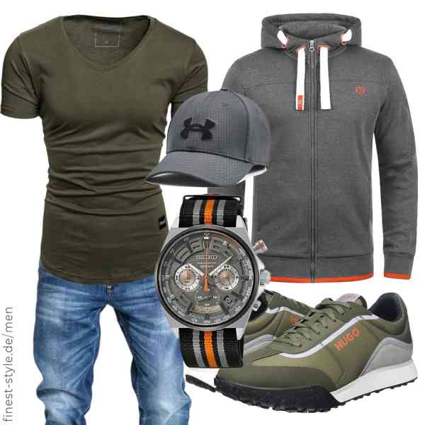 Top herren-Outfit im Finest-Trend-Style für ein selbstbewusstes Modegefühl mit tollen Produkten von !Solid,REPUBLIX,Amaci&Sons,Seiko,Under Armour,HUGO