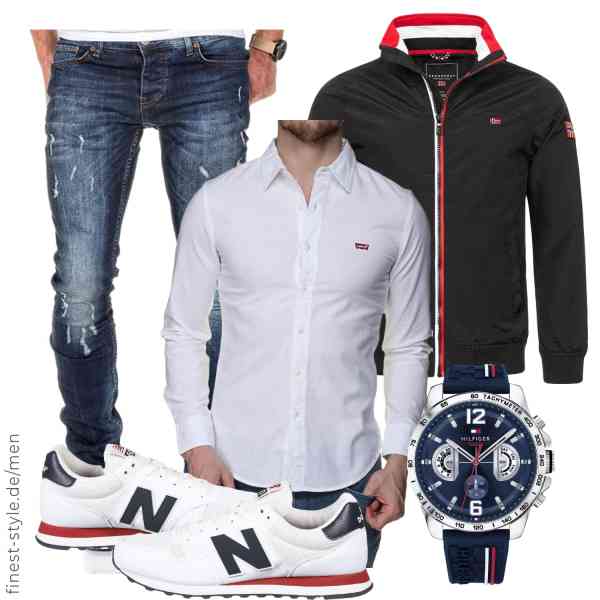 Top herren-Outfit im Finest-Trend-Style für ein selbstbewusstes Modegefühl mit tollen Produkten von Geographical Norway,Levi's,Amaci&Sons,Tommy Hilfiger,New Balance