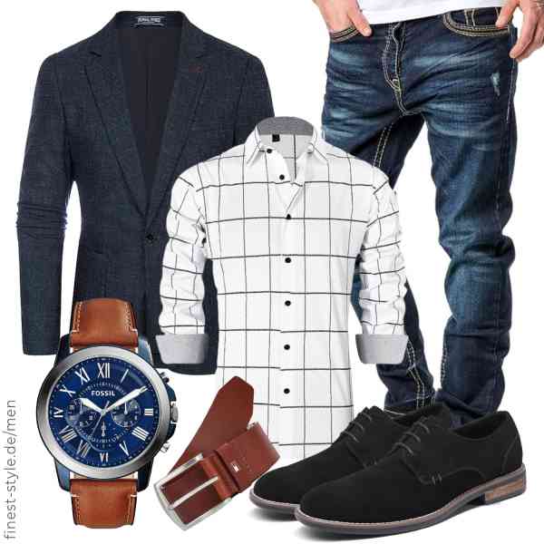 Top herren-Outfit im Finest-Trend-Style für ein selbstbewusstes Modegefühl mit tollen Produkten von PaulJones,J.VER,Amaci&Sons,Fossil,Tommy Hilfiger,Bruno Marc