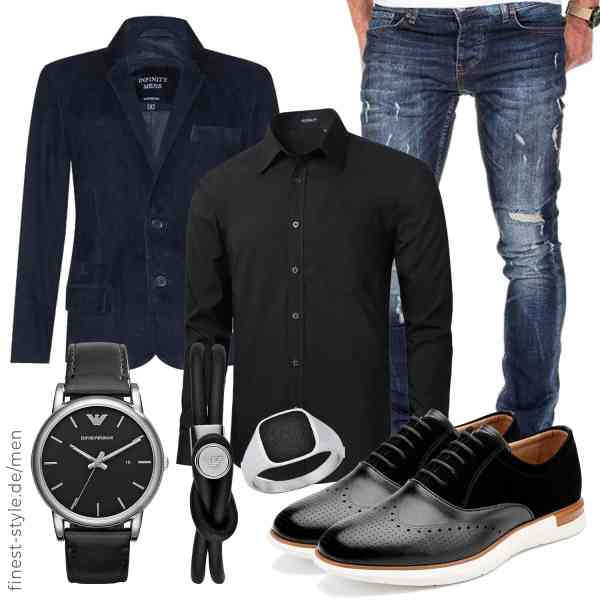 Top herren-Outfit im Finest-Trend-Style für ein selbstbewusstes Modegefühl mit tollen Produkten von Infinity Leather,HISDERN,Amaci&Sons,Emporio Armani,s.Oliver,MEIJIANA