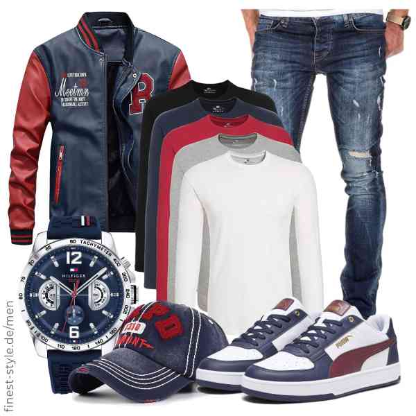 Top herren-Outfit im Finest-Trend-Style für ein selbstbewusstes Modegefühl mit tollen Produkten von YuanDiann,Lower East,Amaci&Sons,Tommy Hilfiger,CHENNUO,PUMA