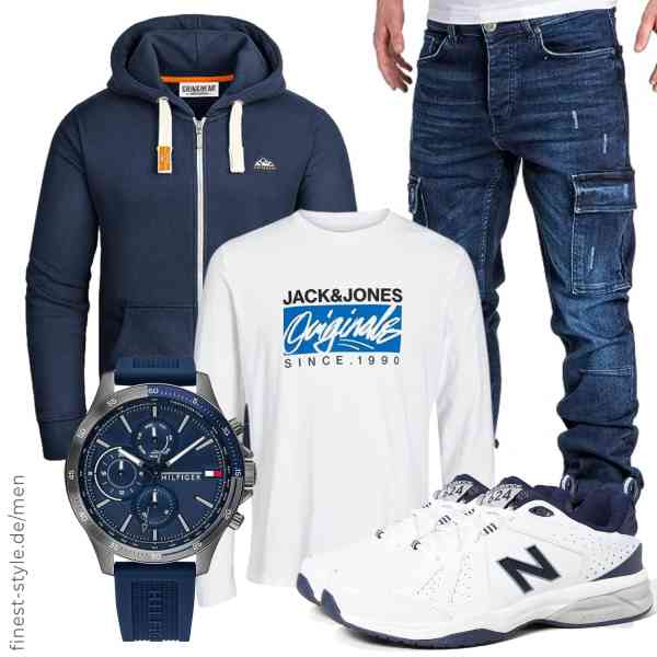 Top herren-Outfit im Finest-Trend-Style für ein selbstbewusstes Modegefühl mit tollen Produkten von Grin&Bear,JACK & JONES,Amaci&Sons,Tommy Hilfiger,New Balance