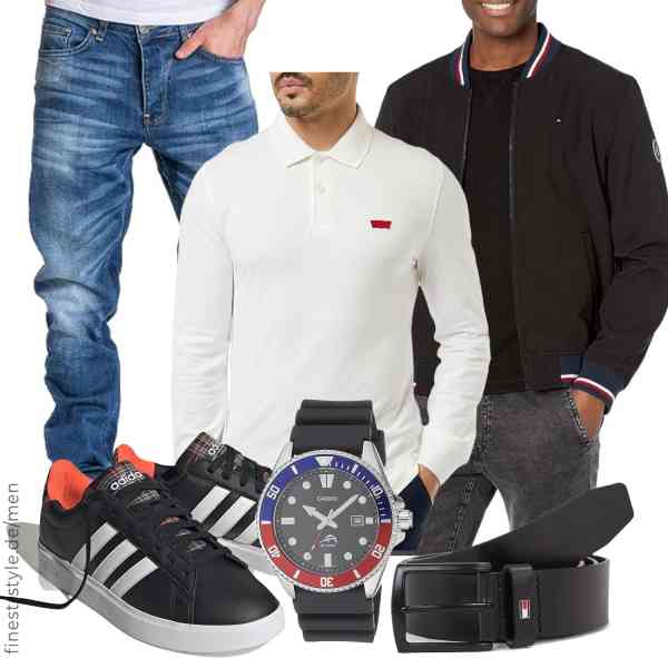 Top herren-Outfit im Finest-Trend-Style für ein selbstbewusstes Modegefühl mit tollen Produkten von Tommy Hilfiger,Levi's,Amaci&Sons,Casio,Tommy Hilfiger,adidas