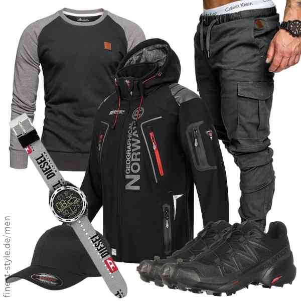 Top herren-Outfit im Finest-Trend-Style für ein selbstbewusstes Modegefühl mit tollen Produkten von Geographical Norway,Amaci&Sons,Amaci&Sons,,Yupoong,Salomon