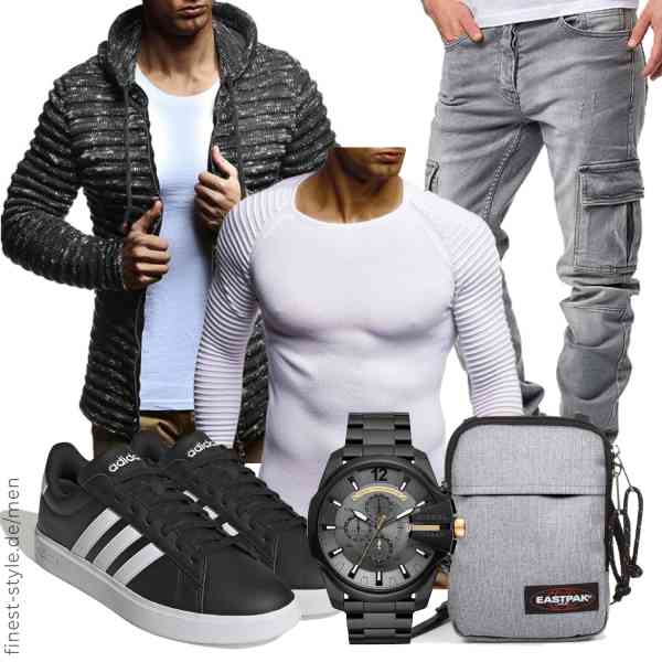 Top herren-Outfit im Finest-Trend-Style für ein selbstbewusstes Modegefühl mit tollen Produkten von Leif Nelson,Leif Nelson,Amaci&Sons,Diesel,EASTPAK,Adidas