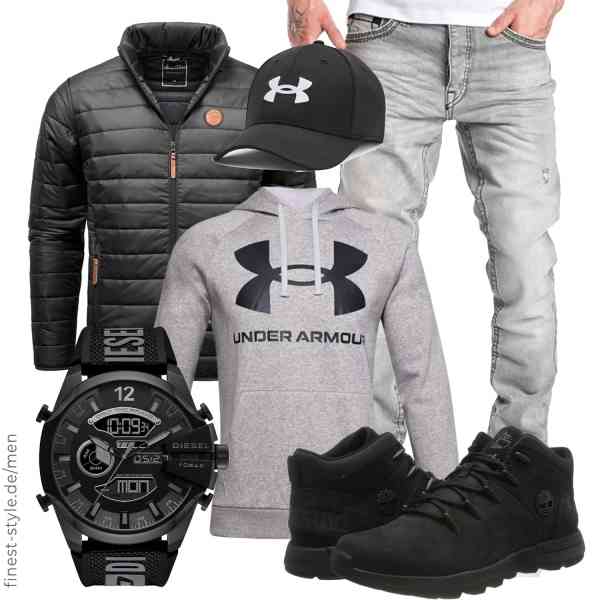 Top herren-Outfit im Finest-Trend-Style für ein selbstbewusstes Modegefühl mit tollen Produkten von Amaci&Sons,Under Armour,Amaci&Sons,Diesel,Under Armour,Timberland