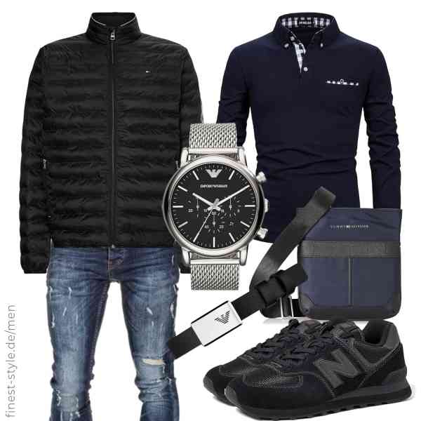 Top herren-Outfit im Finest-Trend-Style für ein selbstbewusstes Modegefühl mit tollen Produkten von Tommy Hilfiger,APAELEA,Amaci&Sons,Emporio Armani,Tommy Hilfiger,New Balance