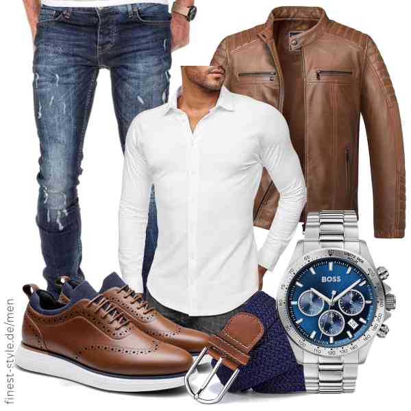 Top herren-Outfit im Finest-Trend-Style für ein selbstbewusstes Modegefühl mit tollen Produkten von Amaci&Sons,ELDO COLLECTION,Amaci&Sons,BOSS,DonDon,Bruno Marc