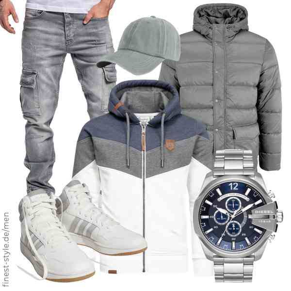 Top herren-Outfit im Finest-Trend-Style für ein selbstbewusstes Modegefühl mit tollen Produkten von b BLEND,Amaci&Sons,Amaci&Sons,Diesel,LANGZHEN,adidas