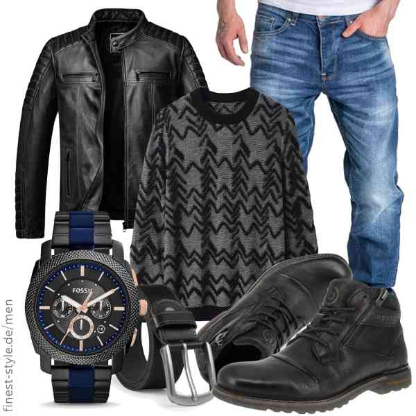 Top herren-Outfit im Finest-Trend-Style für ein selbstbewusstes Modegefühl mit tollen Produkten von ,ZHILI,Amaci&Sons,Fossil,BELTER,bugatti