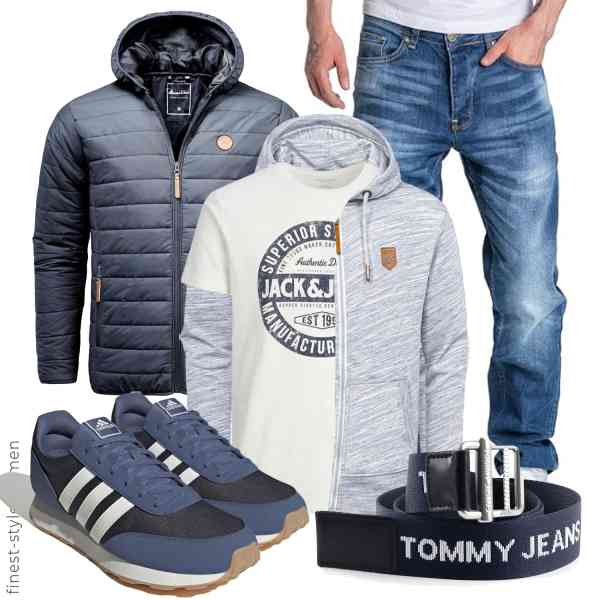 Top herren-Outfit im Finest-Trend-Style für ein selbstbewusstes Modegefühl mit tollen Produkten von Amaci&Sons,Amaci&Sons,Amaci&Sons,JACK & JONES,Tommy Jeans,adidas