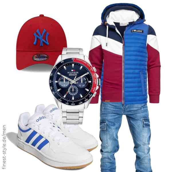 Top herren-Outfit im Finest-Trend-Style für ein selbstbewusstes Modegefühl mit tollen Produkten von Indicode,Amaci&Sons,Amaci&Sons,Tommy Hilfiger,New Era,adidas