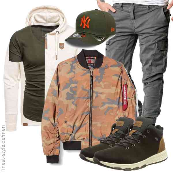 Top herren-Outfit im Finest-Trend-Style für ein selbstbewusstes Modegefühl mit tollen Produkten von ALPHA INDUSTRIES,Amaci&Sons,REPUBLIX,REPUBLIX,New Era,Rieker