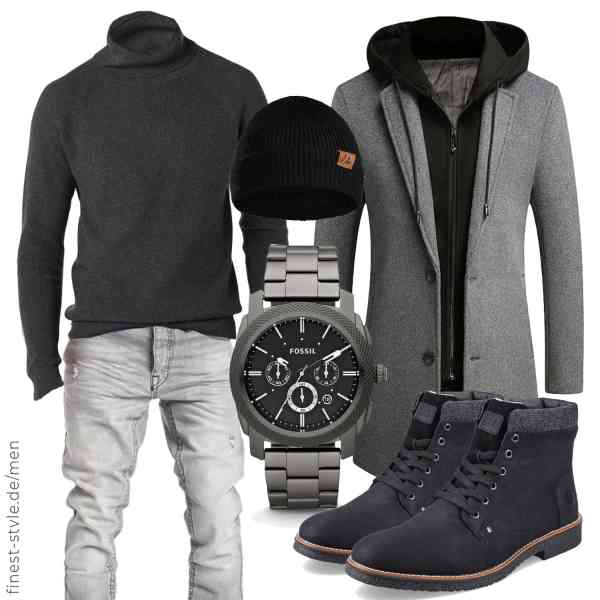 Top herren-Outfit im Finest-Trend-Style für ein selbstbewusstes Modegefühl mit tollen Produkten von Luckyone,Amazon Essentials,Amaci&Sons,Fossil,DANISH ENDURANCE,Rieker