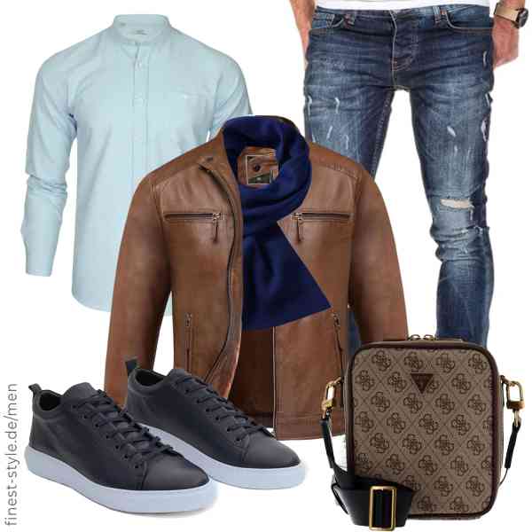 Top herren-Outfit im Finest-Trend-Style für ein selbstbewusstes Modegefühl mit tollen Produkten von Amaci&Sons,Xact,Amaci&Sons,DOVAVA,Guess jeans,Leif Nelson