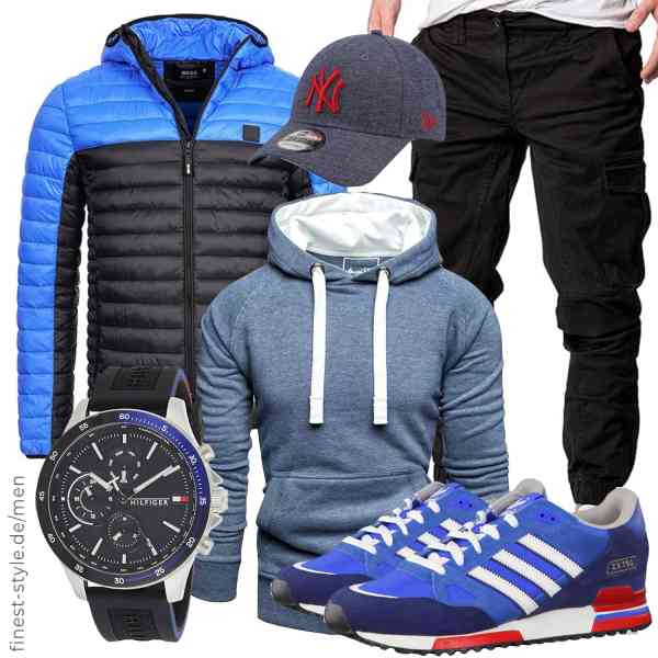 Top herren-Outfit im Finest-Trend-Style für ein selbstbewusstes Modegefühl mit tollen Produkten von Indicode,Amaci&Sons,Amaci&Sons,Tommy Hilfiger,New Era,adidas