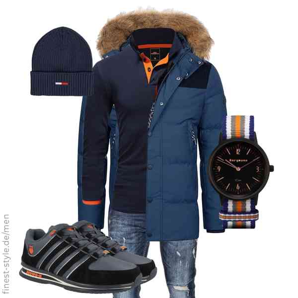 Top herren-Outfit im Finest-Trend-Style für ein selbstbewusstes Modegefühl mit tollen Produkten von Indicode,Amaci&Sons,Amaci&Sons,Bergmann,Tommy Jeans,K-Swiss