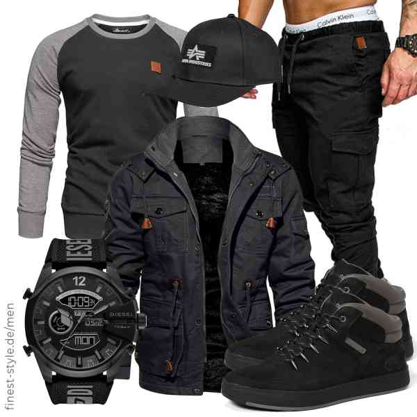 Top herren-Outfit im Finest-Trend-Style für ein selbstbewusstes Modegefühl mit tollen Produkten von TACVASEN,Amaci&Sons,Amaci&Sons,Diesel,ALPHA INDUSTRIES,Timberland