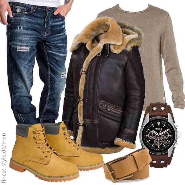 Top herren-Outfit im Finest-Trend-Style für ein selbstbewusstes Modegefühl mit tollen Produkten von MUGUOY,JACK & JONES,Amaci&Sons,Fossil,Timberland,Brandit