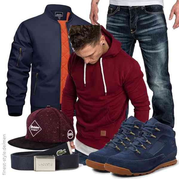 Top herren-Outfit im Finest-Trend-Style für ein selbstbewusstes Modegefühl mit tollen Produkten von KEFITEVD,Amaci&Sons,Amaci&Sons,Lacoste,Blackskies,Timberland