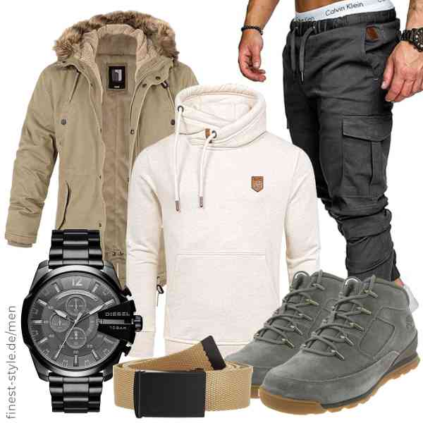 Top herren-Outfit im Finest-Trend-Style für ein selbstbewusstes Modegefühl mit tollen Produkten von bw-online-shop,Amaci&Sons,Amaci&Sons,Diesel,Urban Classics,Timberland