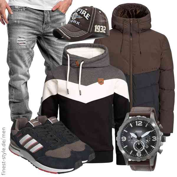 Top herren-Outfit im Finest-Trend-Style für ein selbstbewusstes Modegefühl mit tollen Produkten von JACK & JONES,Amaci&Sons,Amaci&Sons,Fossil,YULOONG,adidas