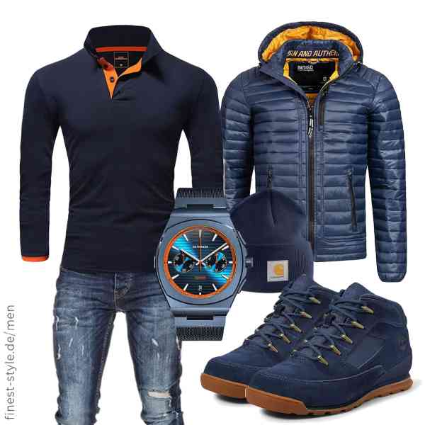 Top herren-Outfit im Finest-Trend-Style für ein selbstbewusstes Modegefühl mit tollen Produkten von Indicode,Amaci&Sons,Amaci&Sons,Carhartt,DeTomaso,Timberland