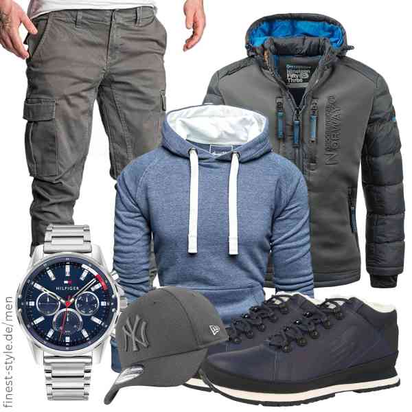 Top herren-Outfit im Finest-Trend-Style für ein selbstbewusstes Modegefühl mit tollen Produkten von Geographical Norway,Amaci&Sons,REPUBLIX,Tommy Hilfiger,New Era,New Balance