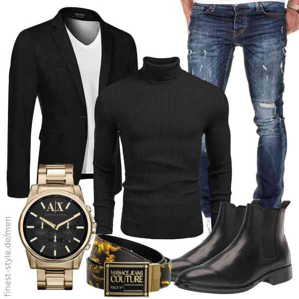 Top herren-Outfit im Finest-Trend-Style für ein selbstbewusstes Modegefühl mit tollen Produkten von COOFANDY,COOFANDY,Amaci&Sons,Armani Exchange,Versace Jeans,ECCO