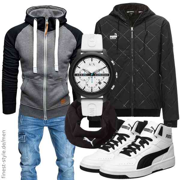 Top herren-Outfit im Finest-Trend-Style für ein selbstbewusstes Modegefühl mit tollen Produkten von PUMA,Amaci&Sons,Amaci&Sons,Armani Exchange,PUMA,PUMA