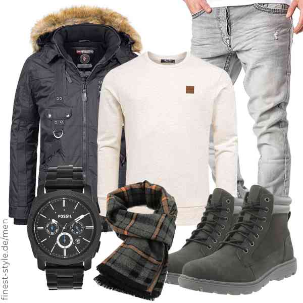 Top herren-Outfit im Finest-Trend-Style für ein selbstbewusstes Modegefühl mit tollen Produkten von Geographical Norway,Amaci&Sons,Amaci&Sons,Fossil,Durio,Timberland