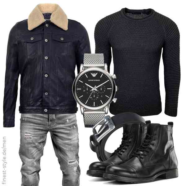 Top herren-Outfit im Finest-Trend-Style für ein selbstbewusstes Modegefühl mit tollen Produkten von Infinity Leather,Baxboy,Amaci&Sons,Emporio Armani,Levi's,JACK & JONES