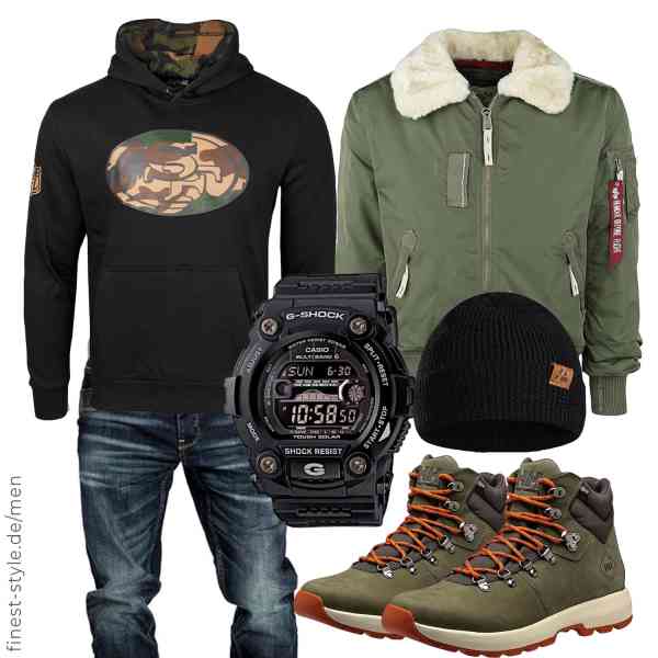 Top herren-Outfit im Finest-Trend-Style für ein selbstbewusstes Modegefühl mit tollen Produkten von ALPHA INDUSTRIES,New Era,Amaci&Sons,Casio,DANISH ENDURANCE,Helly Hansen