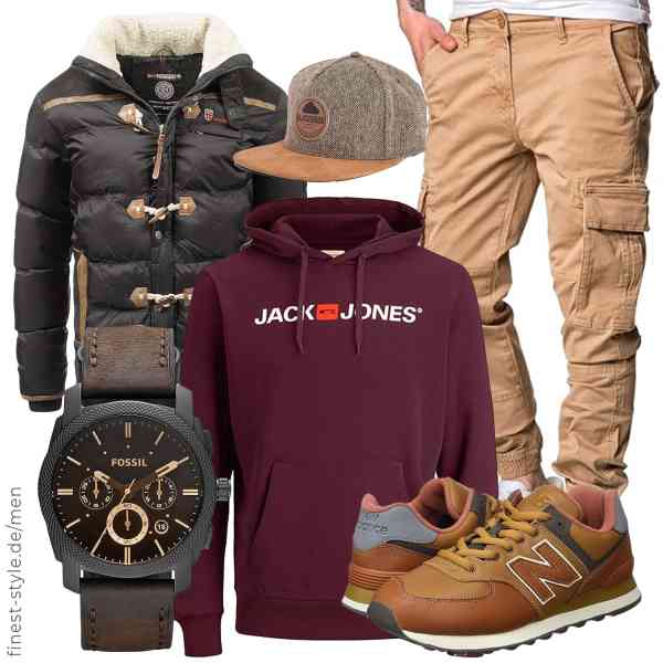 Top herren-Outfit im Finest-Trend-Style für ein selbstbewusstes Modegefühl mit tollen Produkten von Geographical Norway,JACK & JONES,REPUBLIX,Fossil,Blackskies,New Balance