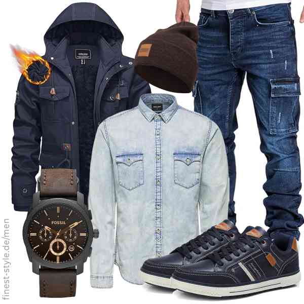 Top herren-Outfit im Finest-Trend-Style für ein selbstbewusstes Modegefühl mit tollen Produkten von KEFITEVD,ONLY & SONS,Amaci&Sons,Fossil,Urban Classics,ARRIGO BELLO