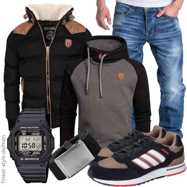 Top herren-Outfit im Finest-Trend-Style für ein selbstbewusstes Modegefühl mit tollen Produkten von Geographical Norway,Amaci&Sons,Amaci&Sons,Casio,Fjällräven,adidas